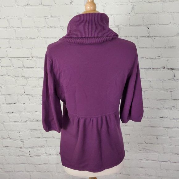 LOFT Purple Cowl Neck Sweater - Picture 4 of 5